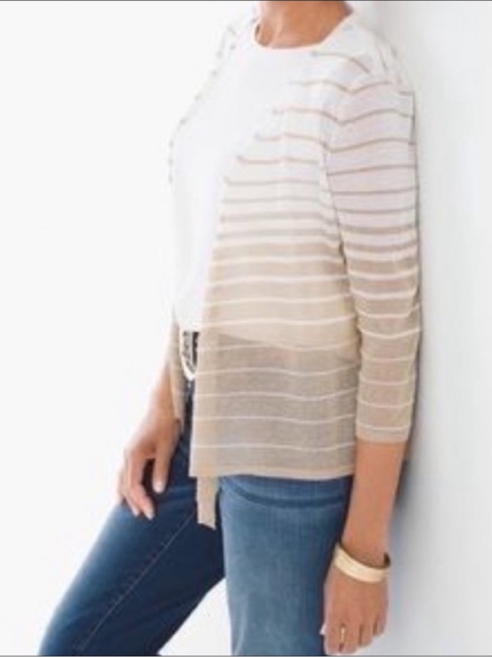 Chico’s Cori Shimmer Stripe Cardigan